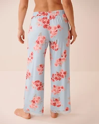 Pantalon de pyjama bordure en dentelle imprimé fleurs printanières