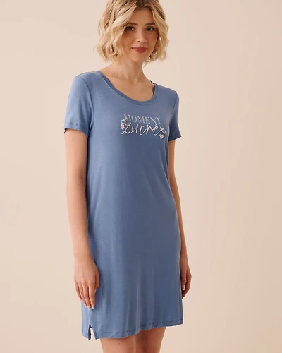 Chemise de nuit en jersey doux imprimé baies