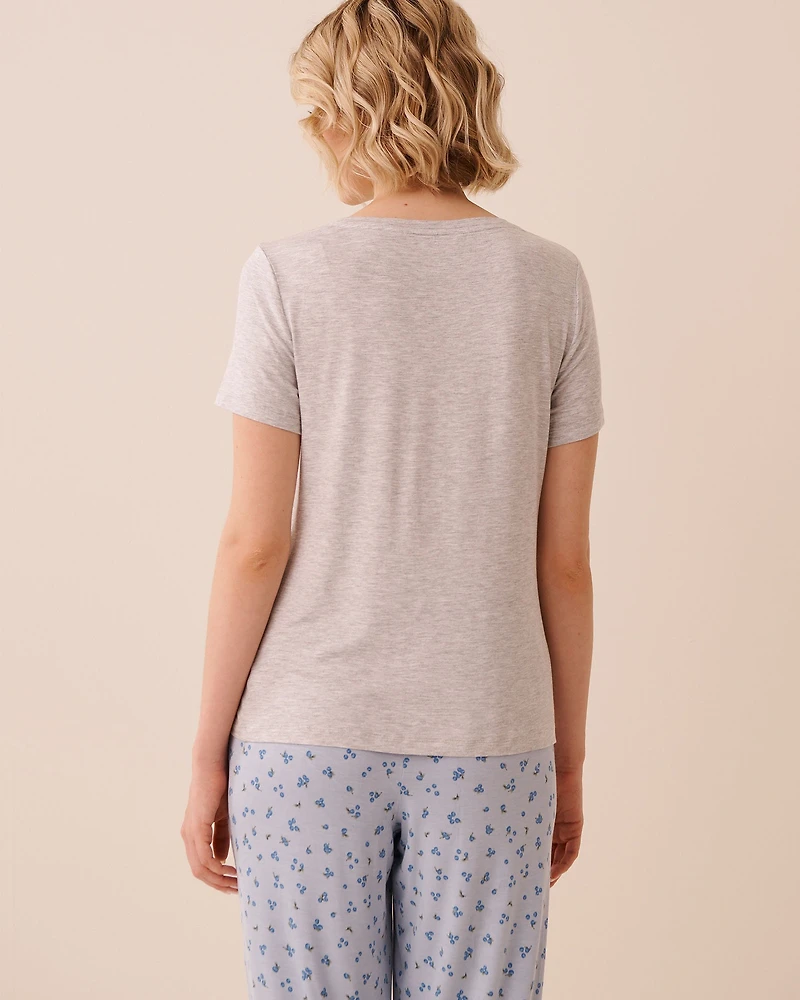 T-shirt en jersey doux imprimé baies