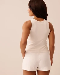 Ribbed Cotton Cami with Shelf Bra