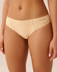 Cotton and Lace Detail Bikini Panty
