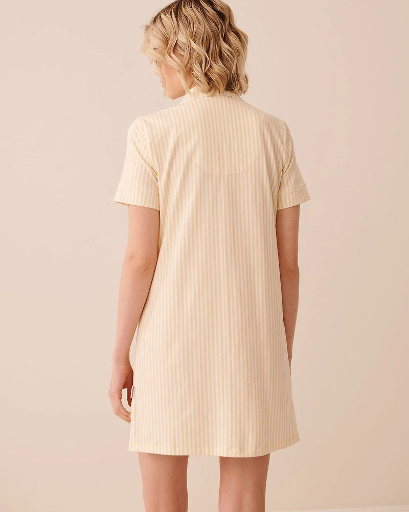 Chemise de nuit boutonnée en coton