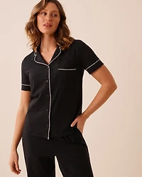 Cotton Short Sleeve Button-down Shirt