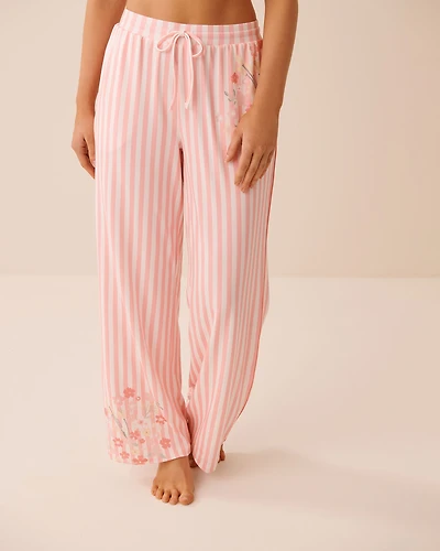 Floral Stripe Print Super Soft Pajama Pants
