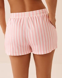 Short de pyjama ultra doux imprimé rayures florales
