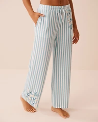 Floral Stripe Print Super Soft Pajama Pants
