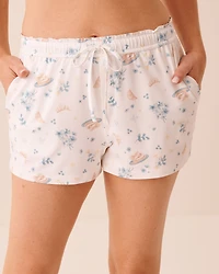 Short de pyjama ultra doux imprimé brunch