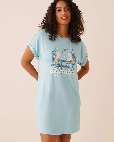 Chemise de nuit ultra douce imprimé brunch