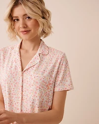 Chemisier manches courtes ultra doux imprimé floral