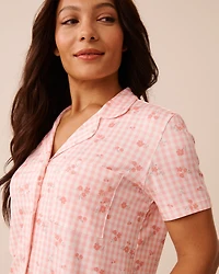 Chemisier manches courtes ultra doux imprimé floral