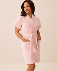 Ensemble peignoir en ratine et serviette pour cheveux