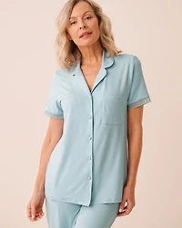 Super Soft Lace Trim Button-down Shirt