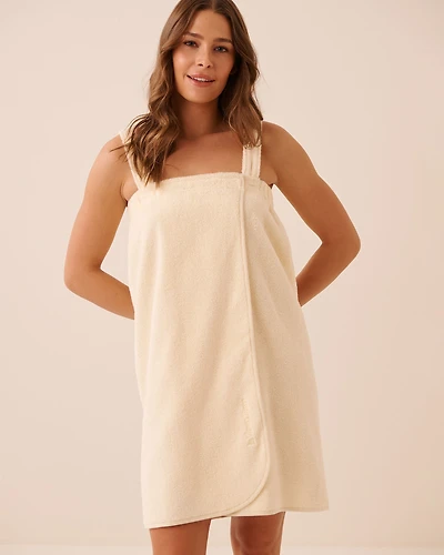 Ensemble serviette attachable en ratine et pour cheveux