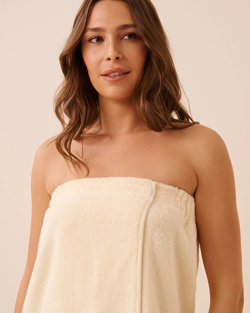 Ensemble serviette attachable en ratine et pour cheveux