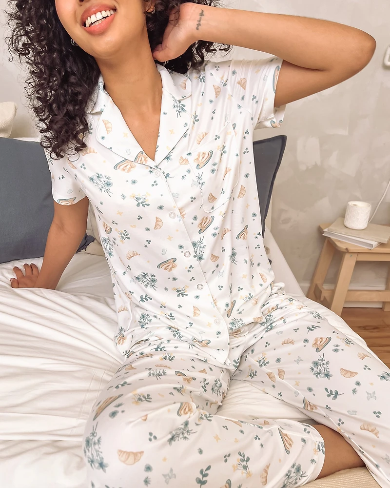 Brunch Print Super Soft Button-down Shirt