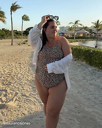 Maillot une-pièce à nœuds maintien intégré LEOPARD