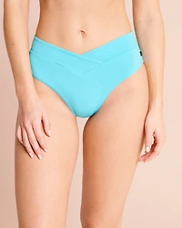 EARTHY GREEN Crossover High Waist Bikini Bottom