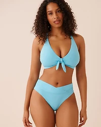 EARTHY GREEN Crossover High Waist Bikini Bottom