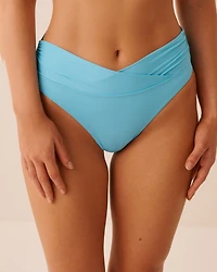 Bas de bikini bande taille pliable EARTHY GREEN