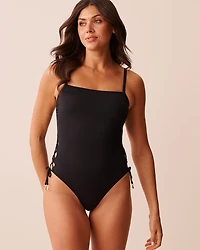 BLACK Adjustable Side One-piece Swimsuit