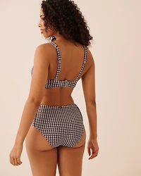 BLACK GINGHAM D Cup Plunge Bikini Top