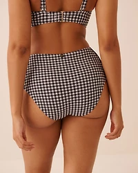 BLACK GINGHAM High Waist Bikini Bottom