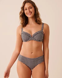 BLACK GINGHAM Hipster Bikini Bottom