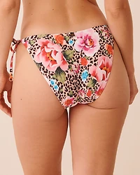 FLORAL LEOPARD Side Tie Brazilian Bikini Bottom