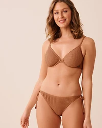 BLACK Crochet Plunge Bikini Top