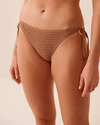Bas de bikini brésilien noué aux hanches en crochet BLACK