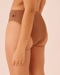 BLACK High Waist Crochet Cheeky Bikini Bottom