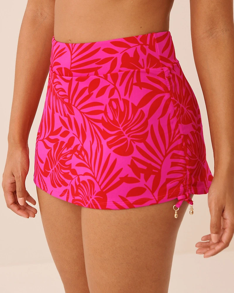 Bas de bikini jupe taille haute TROPICAL FUCHSIA
