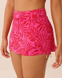 TROPICAL FUCHSIA High Waist Skirt Bikini Bottom