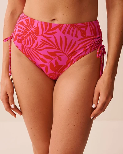 Bas de bikini taille haute noué TROPICAL FUCHSIA