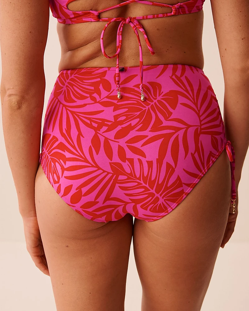 Bas de bikini taille haute noué TROPICAL FUCHSIA