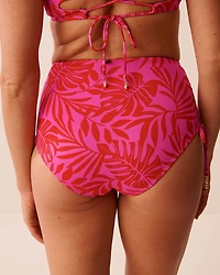 Bas de bikini taille haute noué TROPICAL FUCHSIA