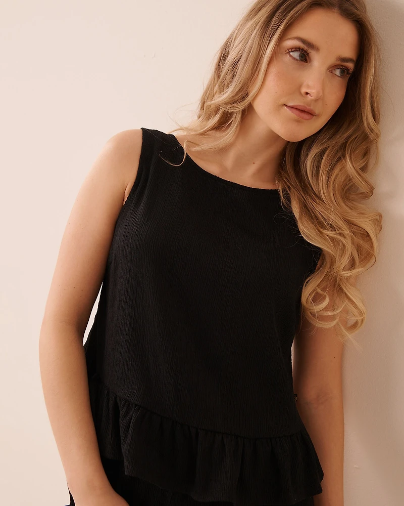 Ruffled Crepe Knit Cami