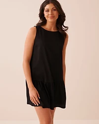 Ruffled Crepe Knit Short Dress