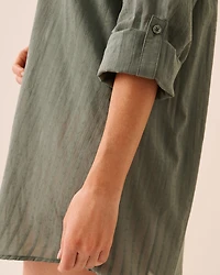 Striped Long Button-down Shirt