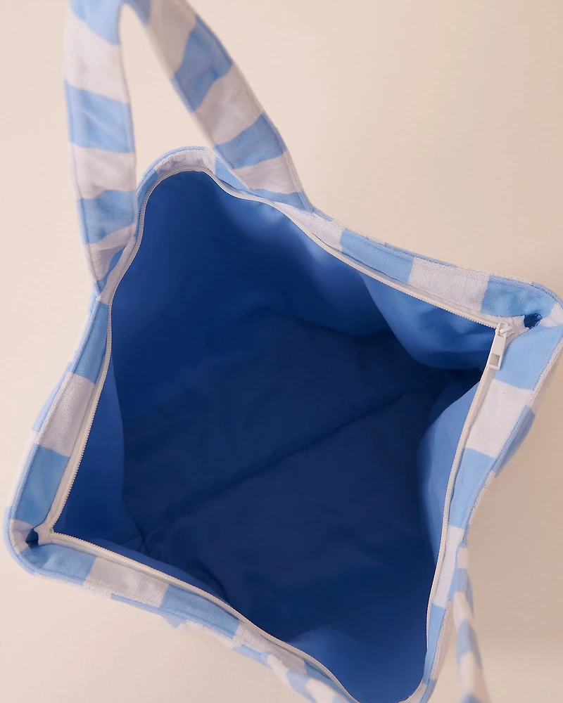 Sac de plage rayé en ratine