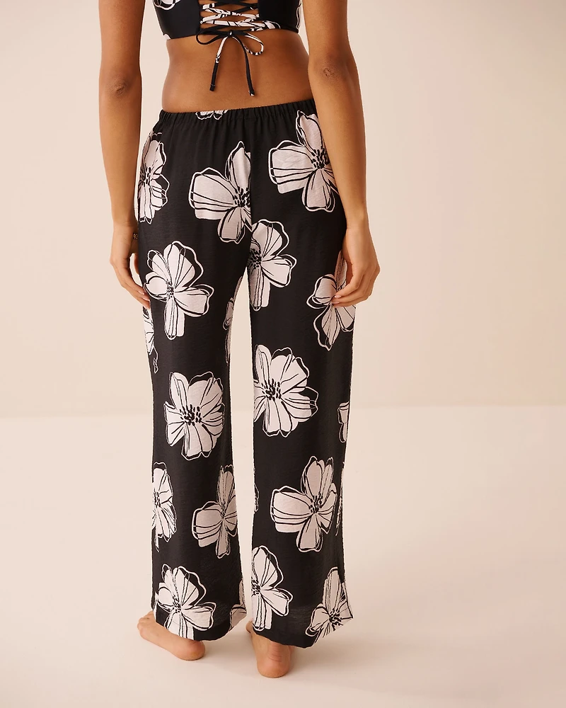 Tropical Floral Wide Leg Pants