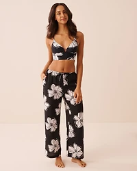 Tropical Floral Wide Leg Pants