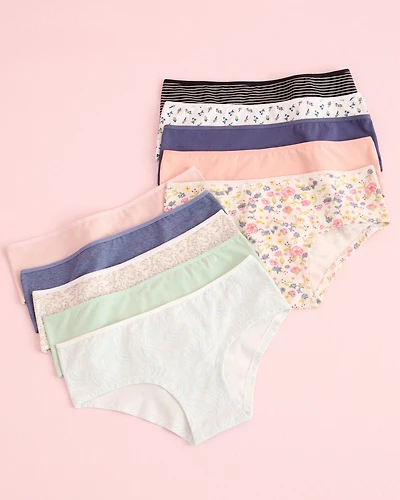 10-Pack Cotton Hiphugger Panty