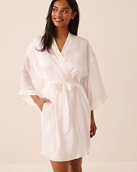Kimono en satin et chiffon