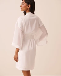 Kimono en satin et chiffon