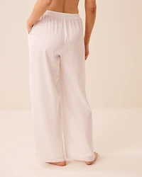 Pantalon en satin et chiffon