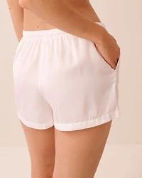 Short en satin et chiffon