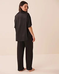 Short Sleeve Satin Pajama Set