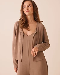 Chandail manches longues à nouer texture froissée