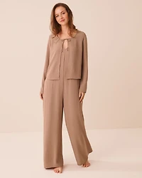 Chandail manches longues à nouer texture froissée